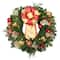 24" Pre-Lit Madison Gold Leaves & Ornaments Wreath